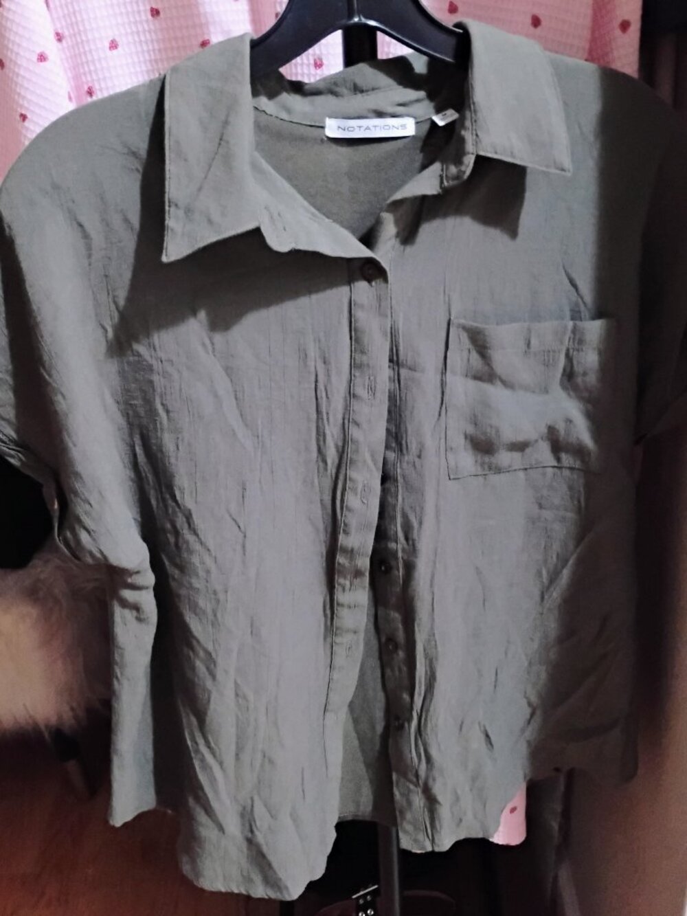 Notations Army Green Button Down